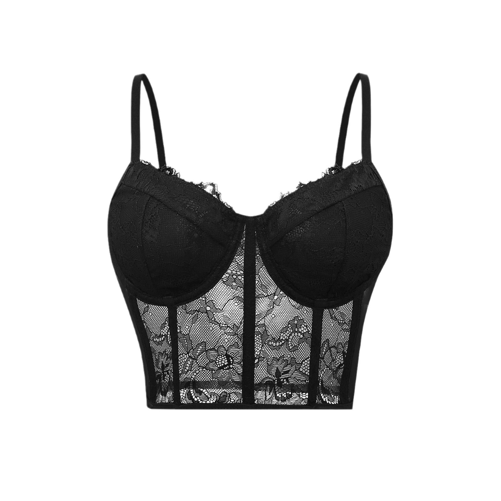 Sexy Black Semi Transparent Br - Sheer Mesh Bra ulasan dan harga