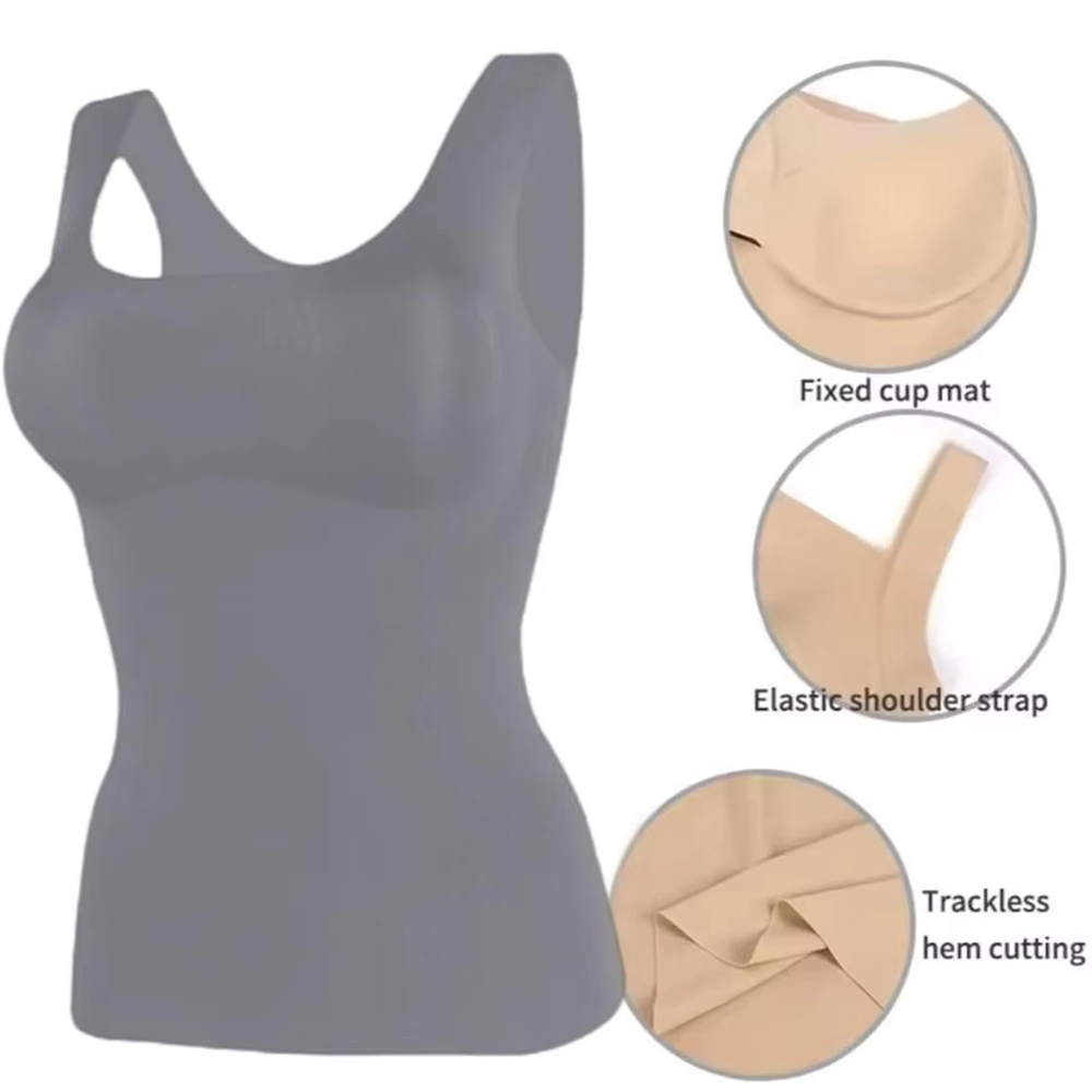 Ice Silk Wireless Push Up Tank - T Shirt Bra Seamless ulasan dan harga
