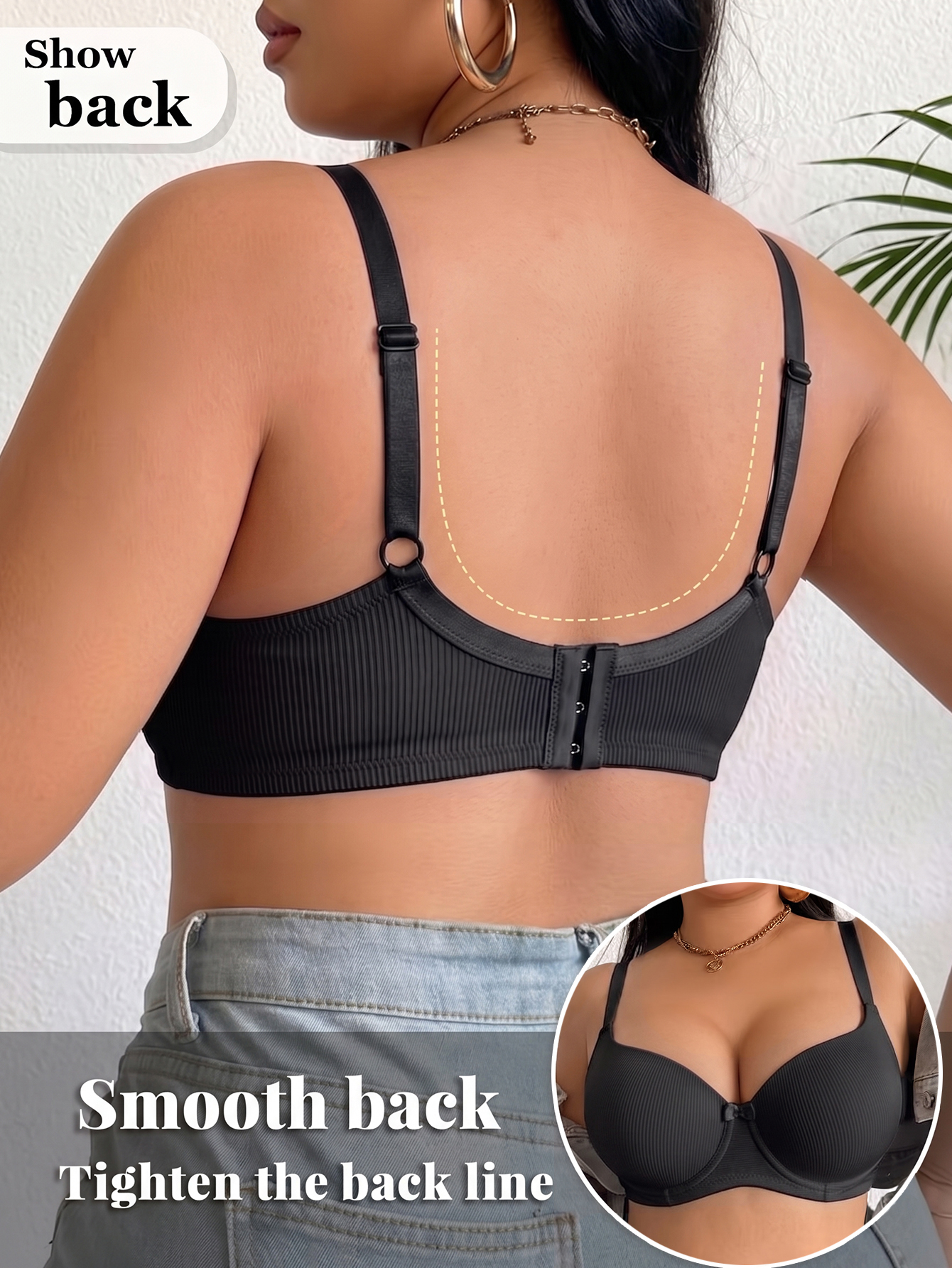 Plus Size Ribbed Women Bra Thi - Minimizer Bra Women ulasan dan harga